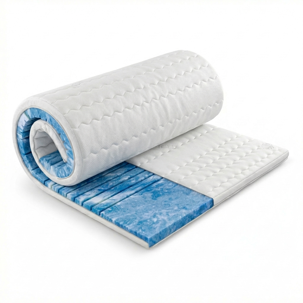 gel topper 7 zonen 8cm gerollt verpackt vakuum platzsparend transport