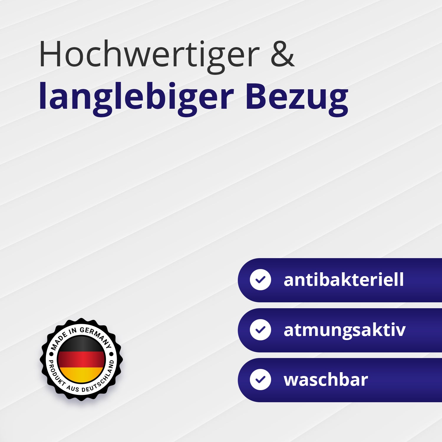 Kaltschaumtopper mit langlebigem, waschbarem Bezug – antibakteriell, atmungsaktiv, ideal für Allergiker